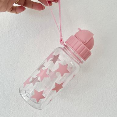 Botella de plástico - rosa estrellas